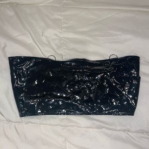 Pretty in punq techno princess black vinyl bandeau top